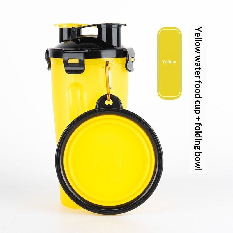 Portable Dog Water Bottle with Foldable Travel Bowl