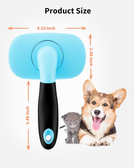 Dog and Cat Grooming Brush for Less Shedding at Home