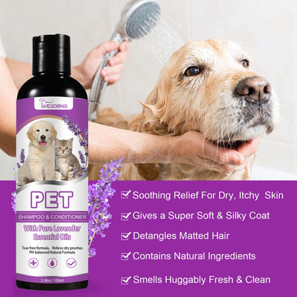 Shampoing Lavande pour Animaux de Compagnie Chats et Chiens Soulage et Adoucit le Pelage