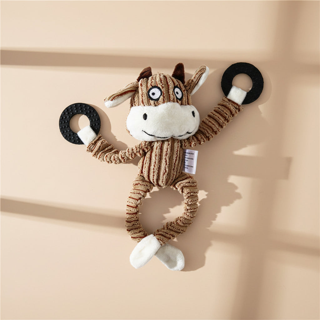 Squeaky Animal Plush Toy for Playful Dogs and Puppies