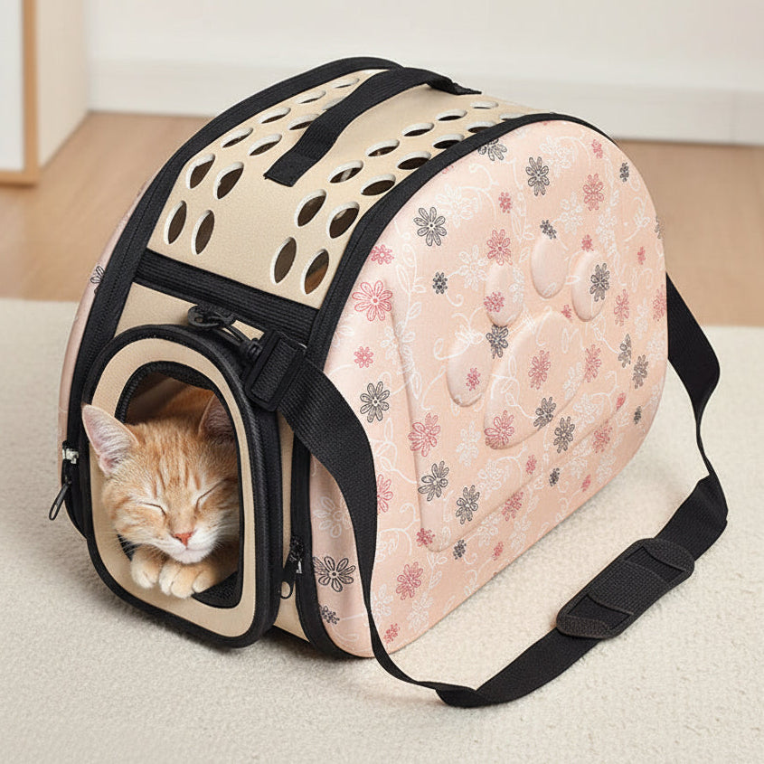 Sac de transport pliable respirant pour animaux de compagnie pour un voyage confortable
