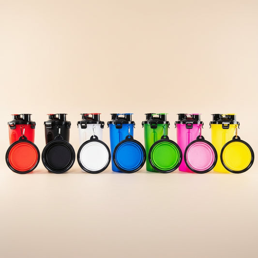 Portable Dog Water Bottle with Foldable Travel Bowl