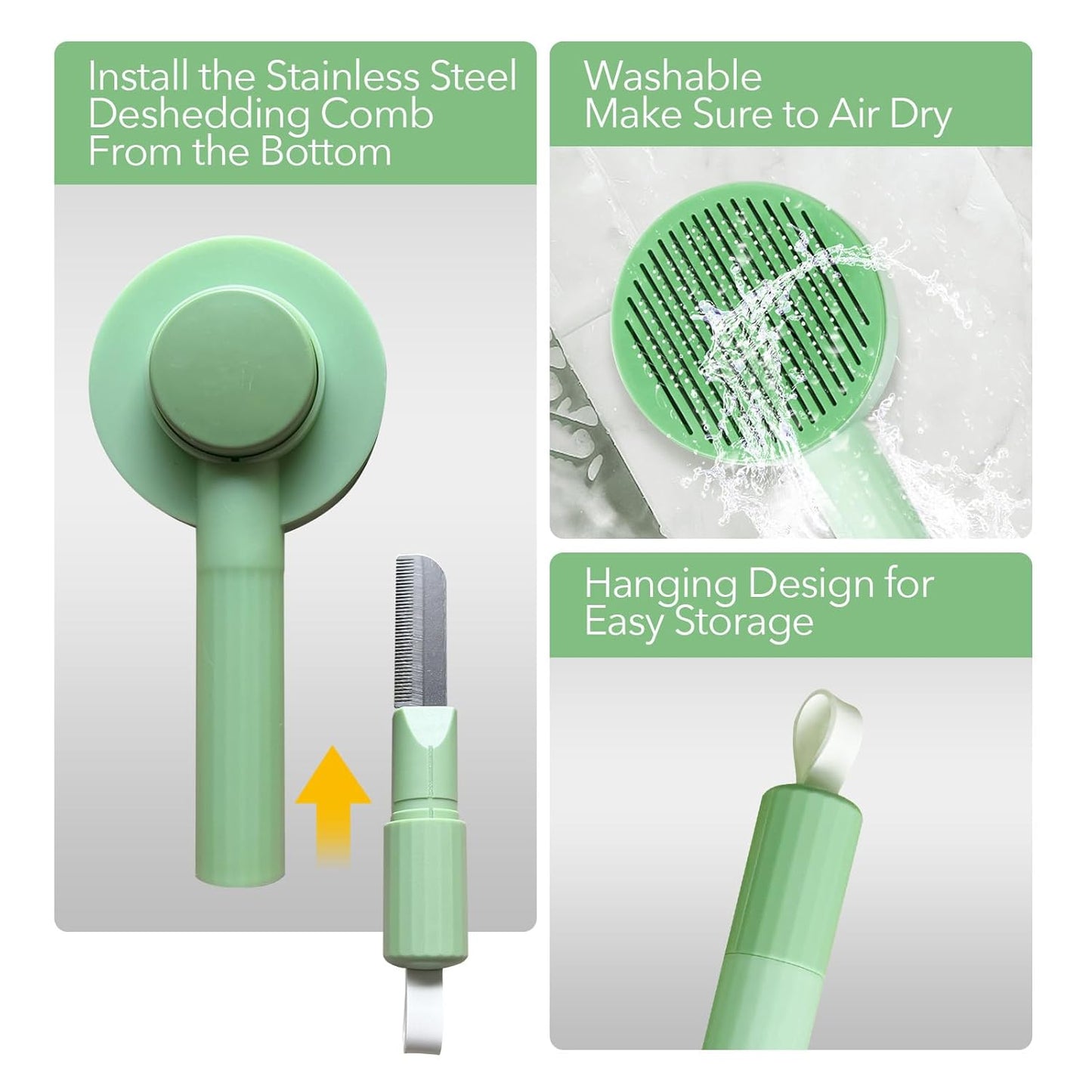 Brosse de toilettage 2 en 1 pour chat, pour réduire la perte de poils à la maison