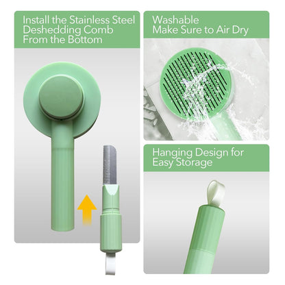 Brosse de toilettage 2 en 1 pour chat, pour réduire la perte de poils à la maison