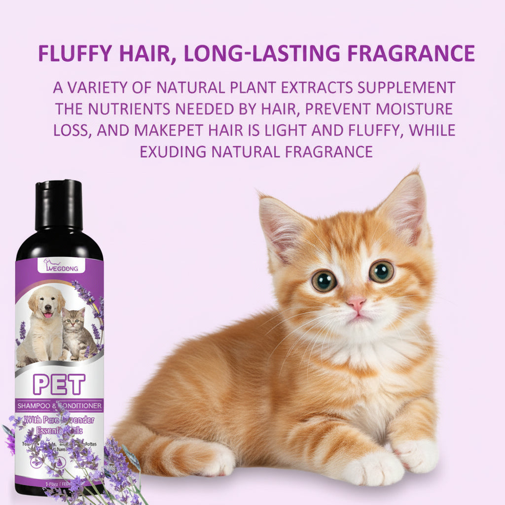 Shampoing Lavande pour Animaux de Compagnie Chats et Chiens Soulage et Adoucit le Pelage