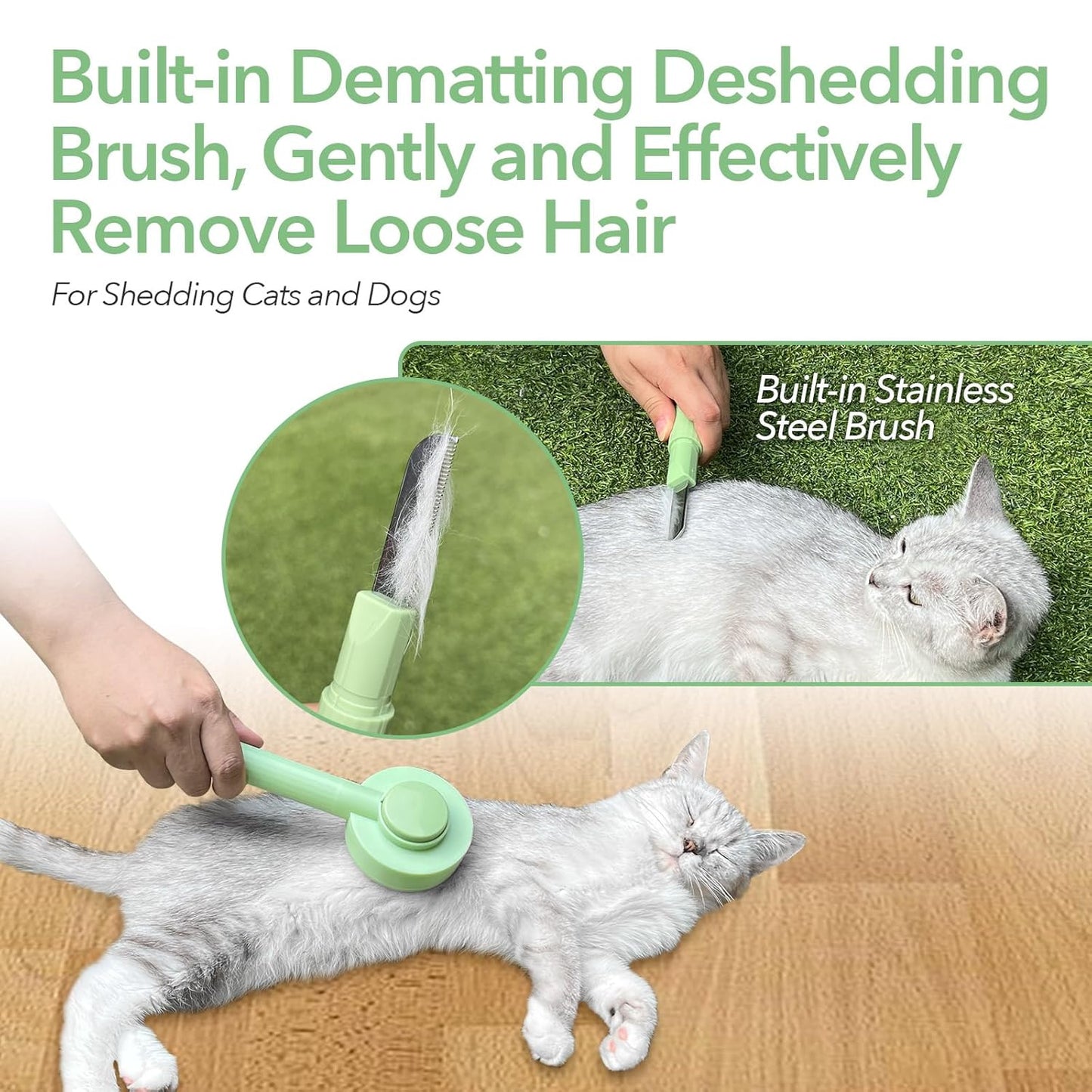 Brosse de toilettage 2 en 1 pour chat, pour réduire la perte de poils à la maison