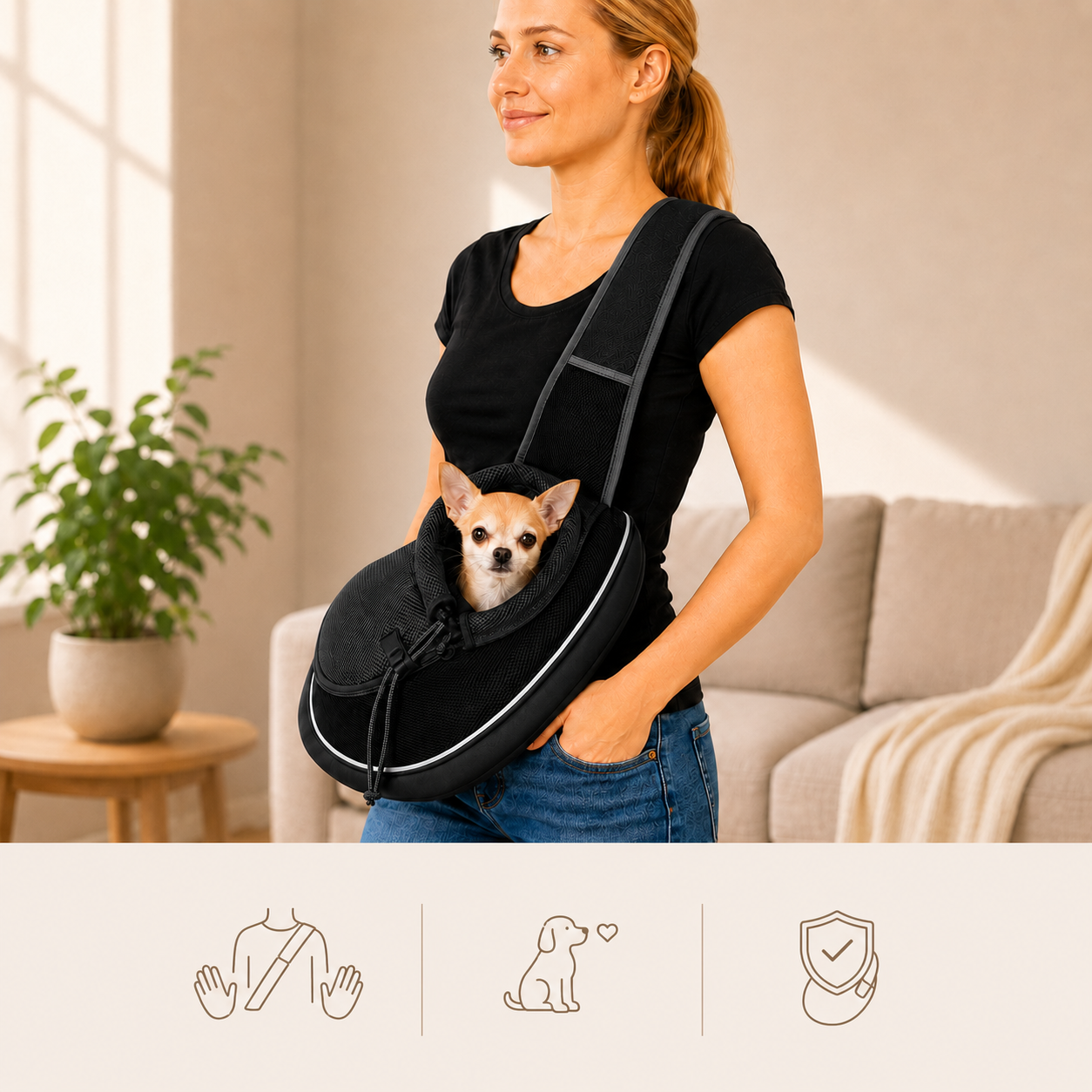 Portable Crossbody Pet Carrier for Small Dogs