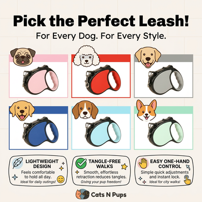 Retractable Dog Leash for Easy, Tangle-Free Walks