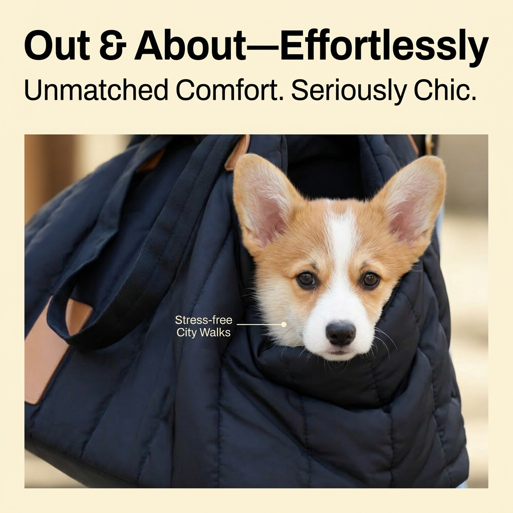 Sac de transport pour chien portable et stylé