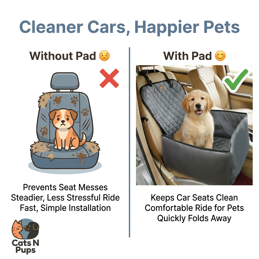 Waterproof Pet Car Seat Pad for Cleaner Comfier Rides