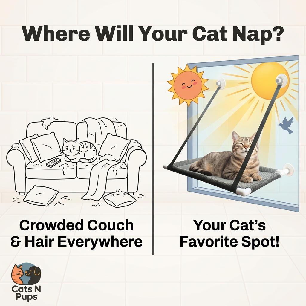 Sunny Window Cat Hammock for Cozy, Elevated Naps