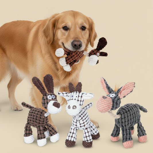 Squeaky Animal Plush Toy for Playful Dogs and Puppies