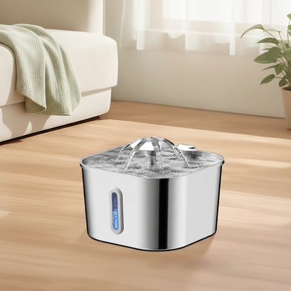 Fontaine à eau en acier inoxydable pour animaux de compagnie : chats et chiens plus heureux et hydratés