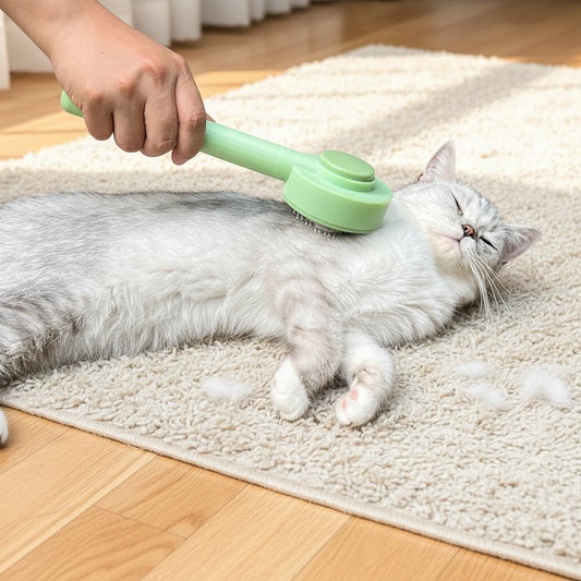 2-in-1 Cat Grooming Brush for Less Shedding at Home