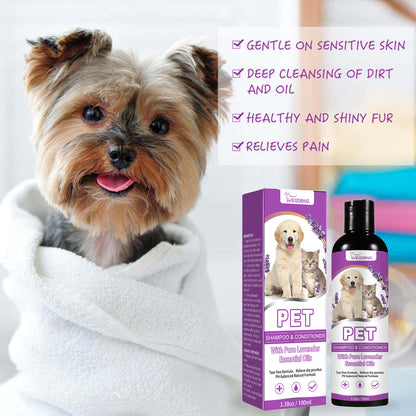 Shampoing Lavande pour Animaux de Compagnie Chats et Chiens Soulage et Adoucit le Pelage