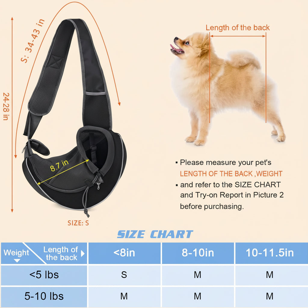 Sac de transport bandoulière pour petits chiens et chats